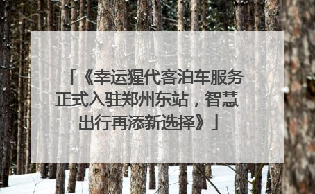 《幸运猩代客泊车服务正式入驻郑州东站，智慧出行再添新选择》