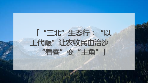 “三北”生态行：“以工代赈”让农牧民由治沙“看客”变“主角”