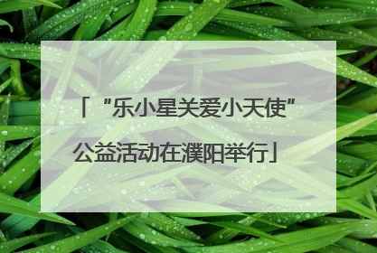 “乐小星关爱小天使”公益活动在濮阳举行