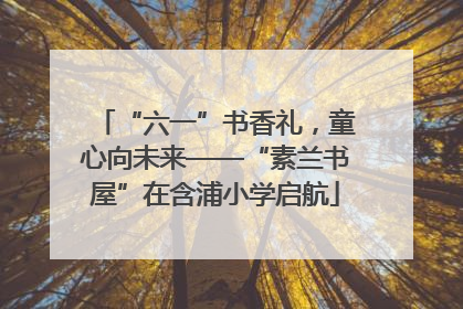 “六一”书香礼，童心向未来——“素兰书屋”在含浦小学启航