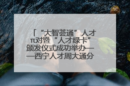 “大智荟通”人才π对暨“人才绿卡”颁发仪式成功举办——西宁人才周大通分会场亮点纷呈