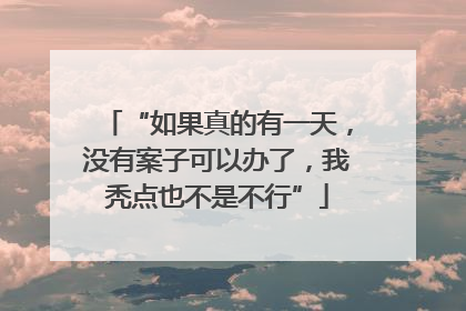 “如果真的有一天，没有案子可以办了，我秃点也不是不行”