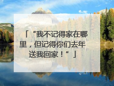 “我不记得家在哪里，但记得你们去年送我回家！”
