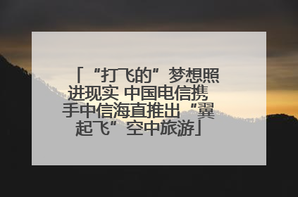 “打飞的”梦想照进现实 中国电信携手中信海直推出“翼起飞”空中旅游