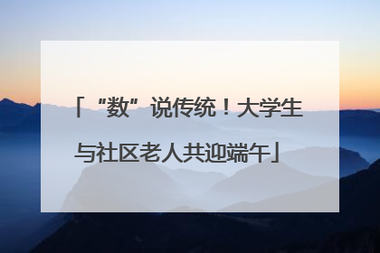 “数”说传统！大学生与社区老人共迎端午