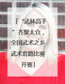 “武林高手”齐聚太仓，全国武术之乡武术套路比赛开赛