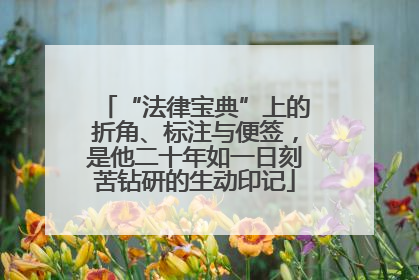 “法律宝典”上的折角、标注与便签，是他二十年如一日刻苦钻研的生动印记