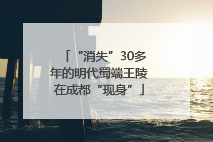 “消失”30多年的明代蜀端王陵在成都“现身”