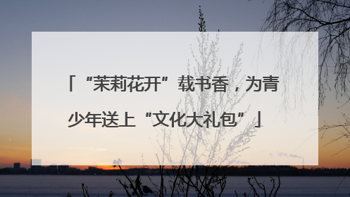 “茉莉花开”载书香，为青少年送上“文化大礼包”