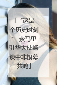 “这是一个历史时刻” 索马里驻华大使畅谈中非银幕共鸣