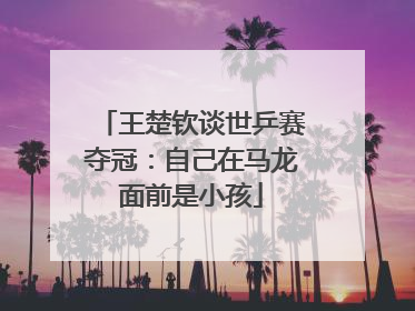 王楚钦谈世乒赛夺冠：自己在马龙面前是小孩