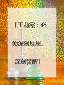 王莉霞：必须深刻反思、深刻警醒