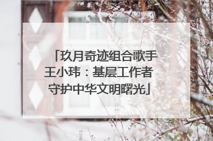 玖月奇迹组合歌手王小玮：基层工作者守护中华文明曙光