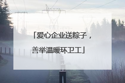 爱心企业送粽子，善举温暖环卫工