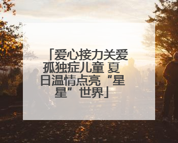 爱心接力关爱孤独症儿童 夏日温情点亮“星星”世界
