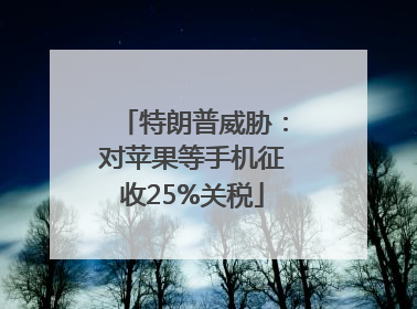 特朗普威胁：对苹果等手机征收25%关税