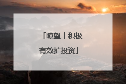 瞭望丨积极有效扩投资