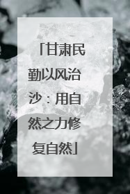 甘肃民勤以风治沙：用自然之力修复自然