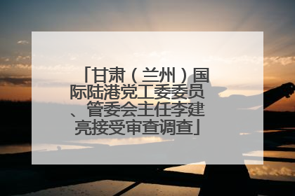 甘肃（兰州）国际陆港党工委委员、管委会主任李建亮接受审查调查