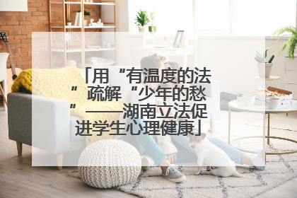 用“有温度的法”疏解“少年的愁”——湖南立法促进学生心理健康