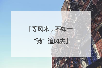 等风来，不如一“骑”追风去