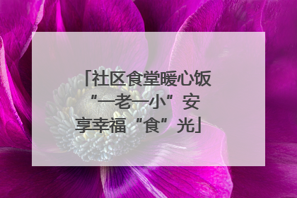 社区食堂暖心饭 “一老一小”安享幸福“食”光