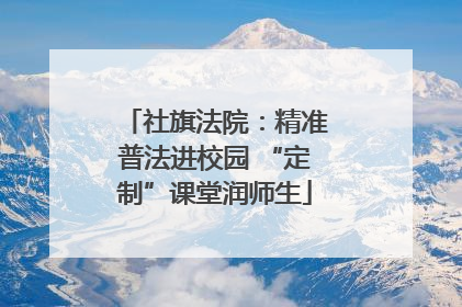 社旗法院：精准普法进校园 “定制”课堂润师生