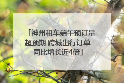 神州租车端午预订量超预期 跨城出行订单同比增长近4倍
