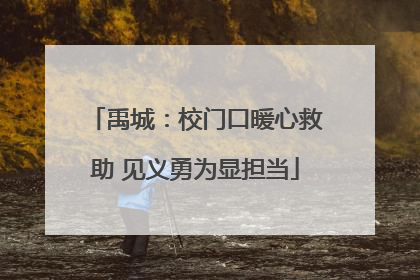 禹城：校门口暖心救助 见义勇为显担当