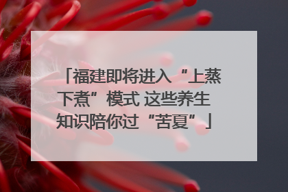 福建即将进入“上蒸下煮”模式 这些养生知识陪你过“苦夏”