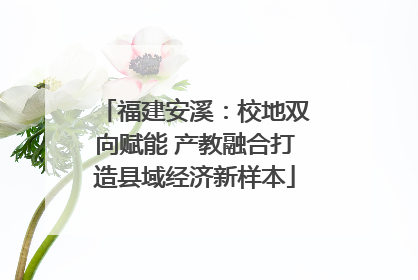福建安溪：校地双向赋能 产教融合打造县域经济新样本