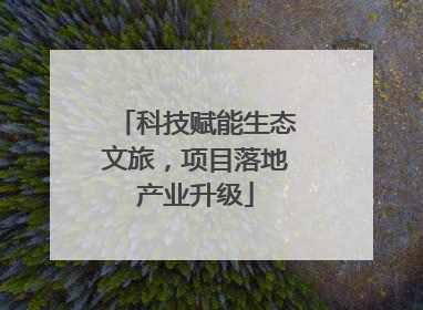 科技赋能生态文旅，项目落地产业升级
