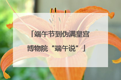 端午节到伪满皇宫博物院“端午说”