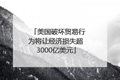 美国破坏贸易行为将让经济损失超3000亿美元