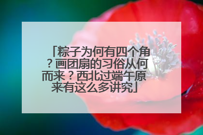 粽子为何有四个角？画团扇的习俗从何而来？西北过端午原来有这么多讲究