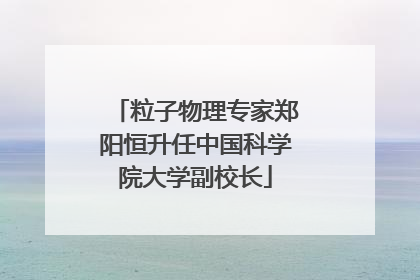 粒子物理专家郑阳恒升任中国科学院大学副校长