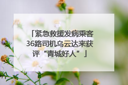 紧急救援发病乘客 36路司机乌云达来获评“青城好人”