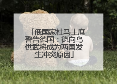 俄国家杜马主席警告德国：德向乌供武将成为两国发生冲突原因