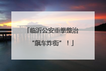 临沂公安重拳整治“飙车炸街”！