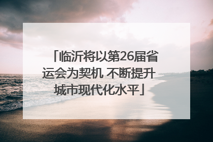 临沂将以第26届省运会为契机 不断提升城市现代化水平