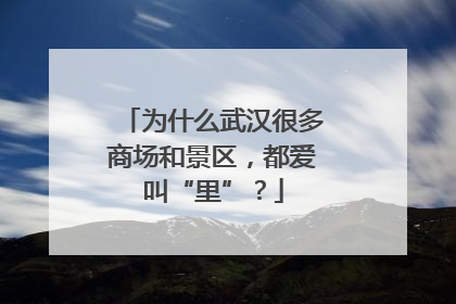 为什么武汉很多商场和景区，都爱叫“里”？