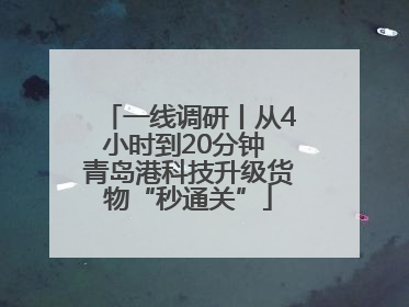 一线调研丨从4小时到20分钟 青岛港科技升级货物“秒通关”