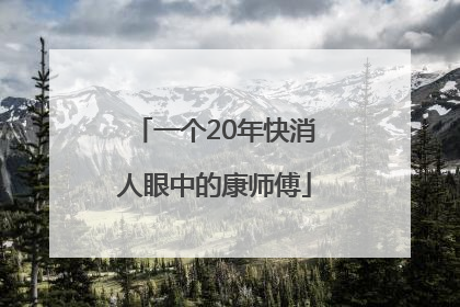 一个20年快消人眼中的康师傅
