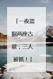 一夜盗掘两座古墓，三人被抓！