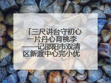 三尺讲台守初心 一片丹心育桃李——记邵阳市双清区新渡中心完小优秀教师姚丹