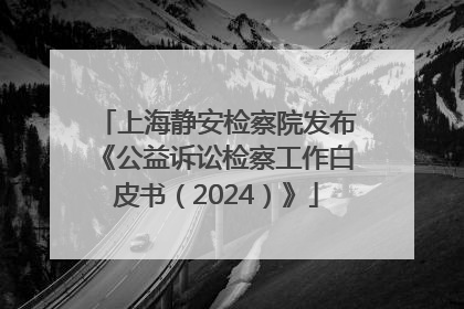上海静安检察院发布《公益诉讼检察工作白皮书（2024）》