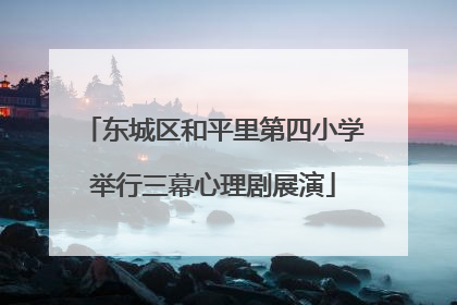 东城区和平里第四小学举行三幕心理剧展演
