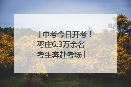 中考今日开考！枣庄6.3万余名考生奔赴考场