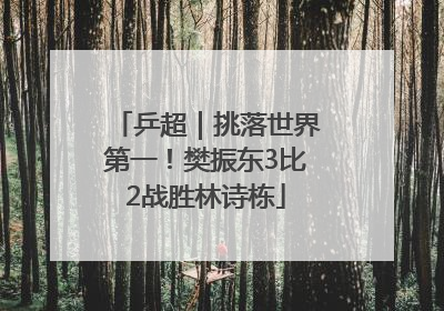 乒超｜挑落世界第一！樊振东3比2战胜林诗栋