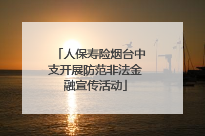 人保寿险烟台中支开展防范非法金融宣传活动